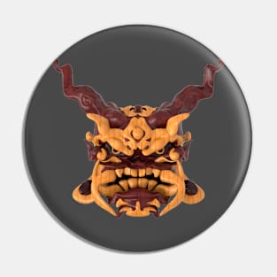 Oni mask (wood) Pin