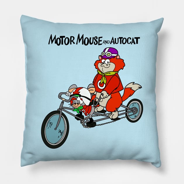 Motormouse and Autocat Classic 60’s Cartoon with Title Pillow by GoneawayGames