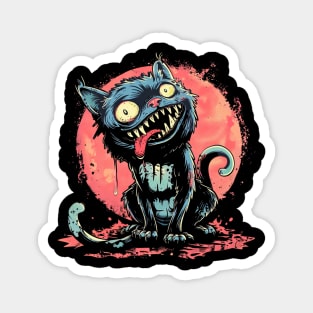 Creepy Cat Zombie Magnet