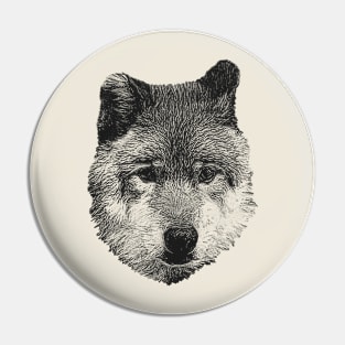 Wolf portrait Pin