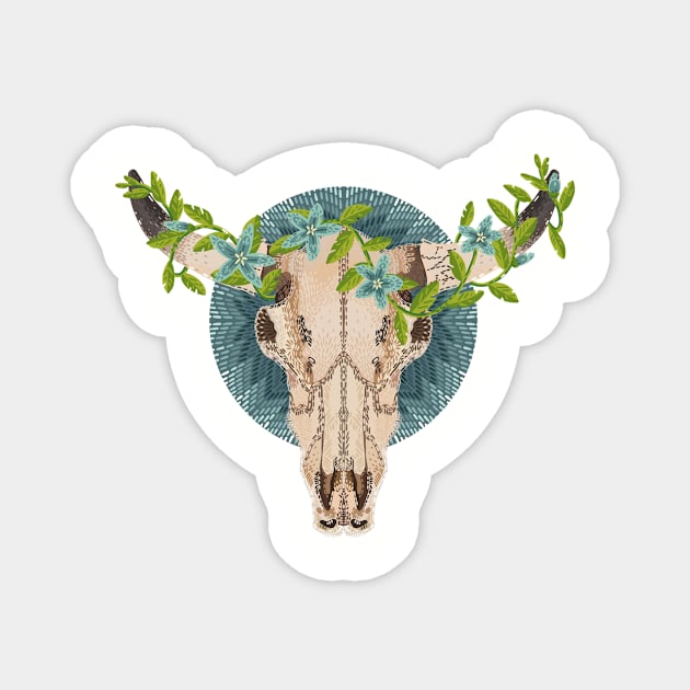 Cow Skull Magnet by Lukeh Designs