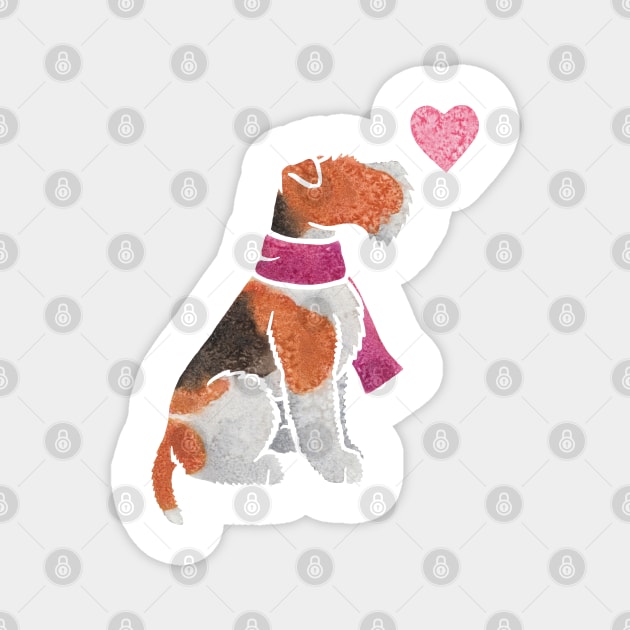 Watercolour Wire Fox Terrier Magnet by animalartbyjess