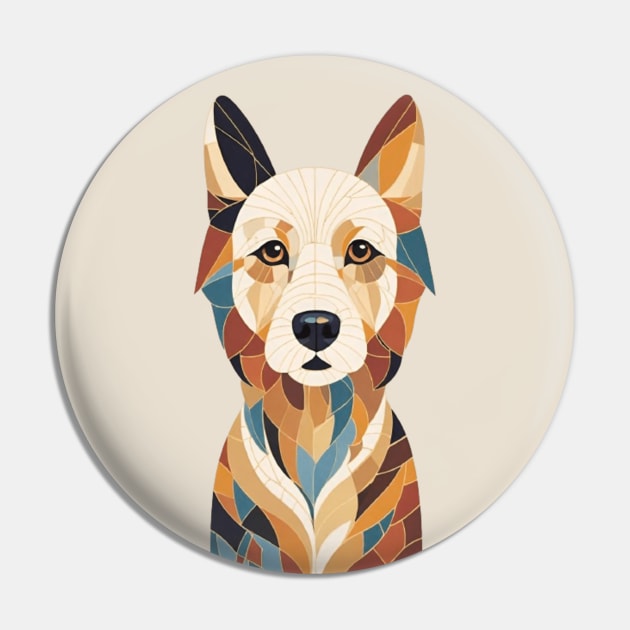 Gustav Klimt's Chromatic Canine: Colorful Dog Illustration Pin by FridaBubble