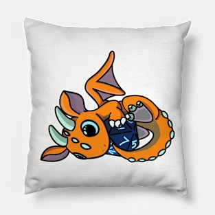 Cute Orange and Blue Dice Goblin Dragon Baby Pillow