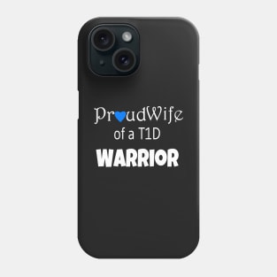 Proud Wife - White Text - Blue Heart Phone Case