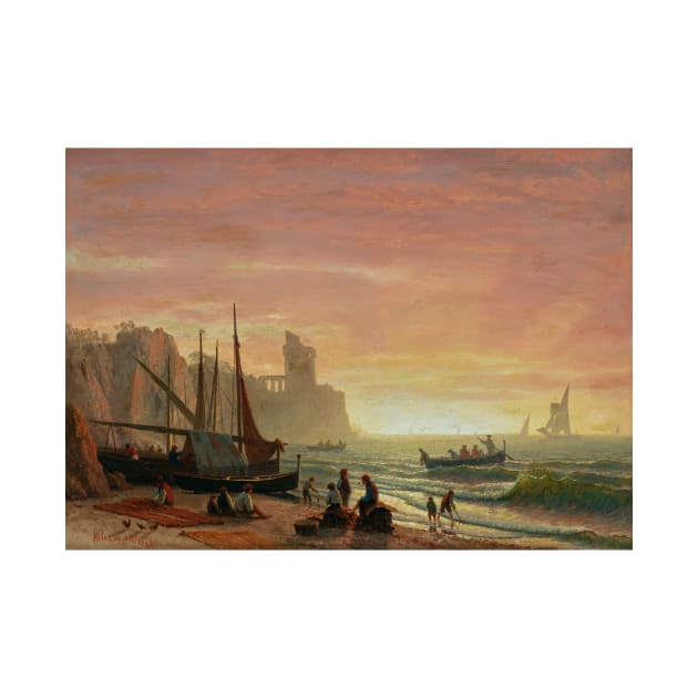 The Fishing Fleet by Albert Bierstadt by Classic Art Stall