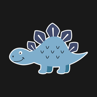 Small Cute Blue Painted Dinosaur T-Shirt