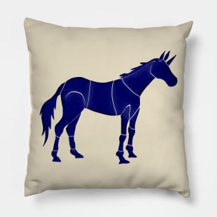 Blue Unicorn Pillow