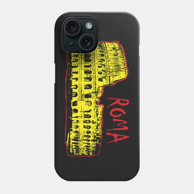 Pop Art Roman Colosseum Flavian Ampitheater Phone Case by pelagio