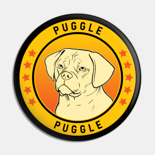 Puggle Dog Portrait Pin