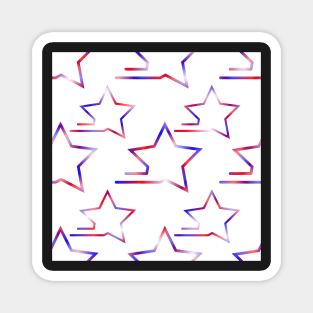 Fast Stars Red and Blue on White Repeat 5748 Magnet