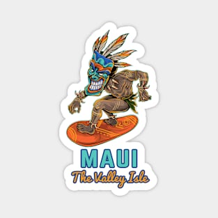 Maui island tiki surfer Magnet