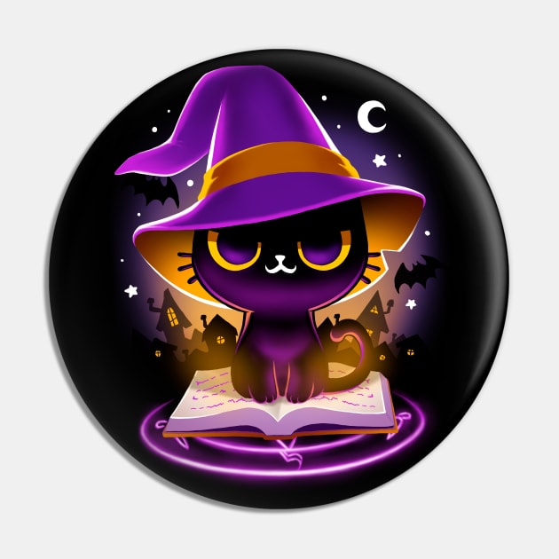 Witch cat - I Put a Spell on You - Halloween Pin by BlancaVidal