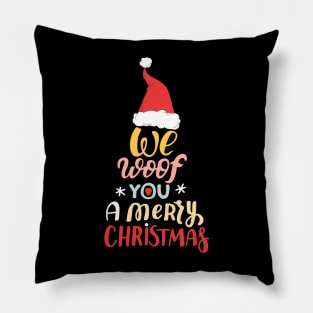 We Woof You A Merry Christmas Tree Pillow