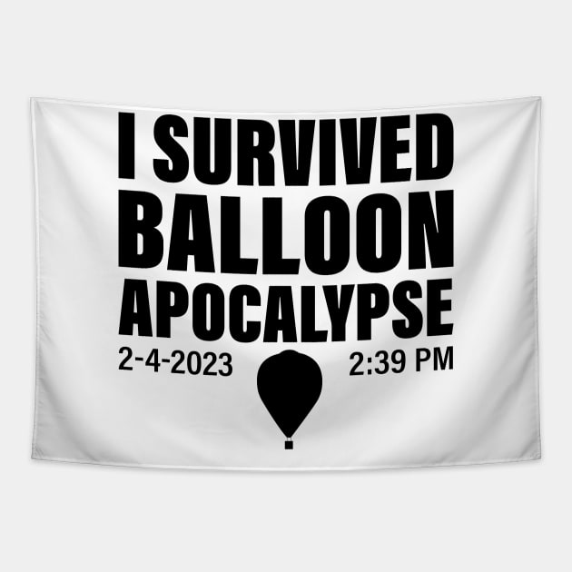 I Survived Balloon Apocalypse Funny Chinese Spy Surveillance Tapestry by S-Log