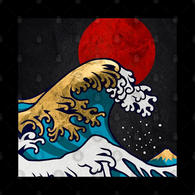 Golden Great Wave off Kanagawa by GreekTavern