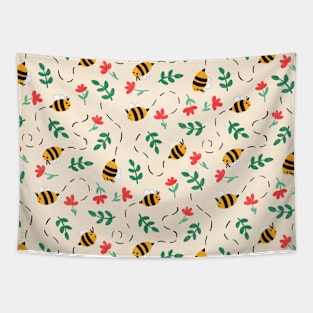Bee Pattern - Spring Colors Tapestry