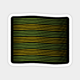 Green and Yellow Stripes Pattern Magnet