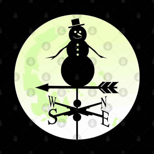 Snowman Moon Silhouette Weathervane by Nuletto