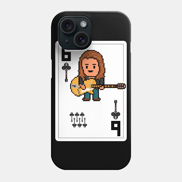 Pixelrockstars Six of Clubs Playing Card Phone Case by gkillerb