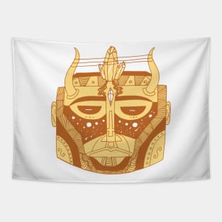 Terracotta African Mask No 8 Tapestry