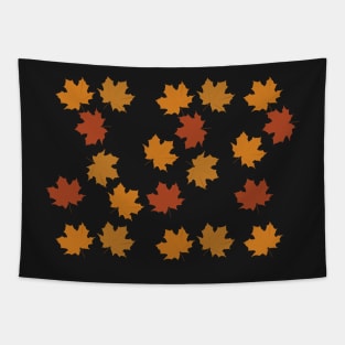 Brown Fall Leaves on White background Tapestry
