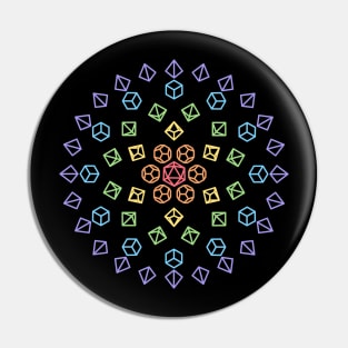 Orb Rainbow Polyhedral Dice Pin