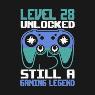 Level 28 Unlocked Still a Gaming Legend Birthday T-Shirt