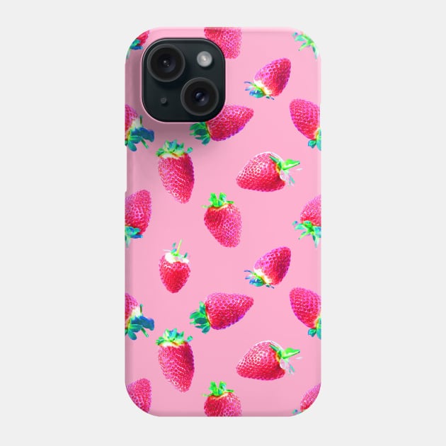 Pink Strawberry Pop Phone Case by micklyn