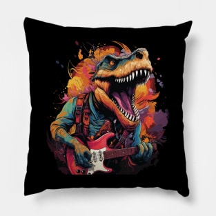 Dinosaur Playing Guitar Pillow