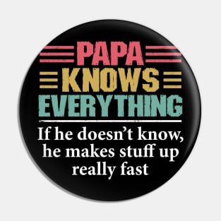 Papa Knows Everything Face Mask Pin