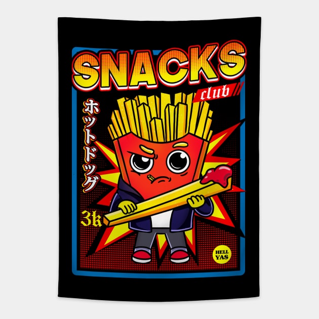 Snacks club fries Tapestry by fridaemundae