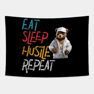 Eat Sleep Hustle Repeat Teddy Bär Tapestry