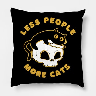 Less People More Cats Pillow