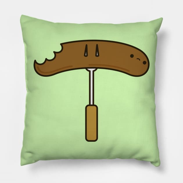 Sad sausage Pillow by peppermintpopuk