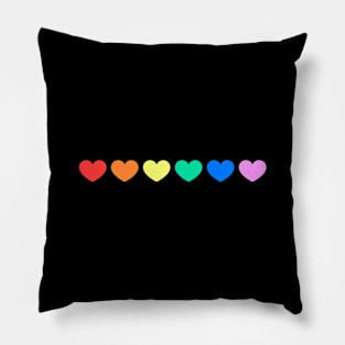 Rainbow Hearts Pride Pillow