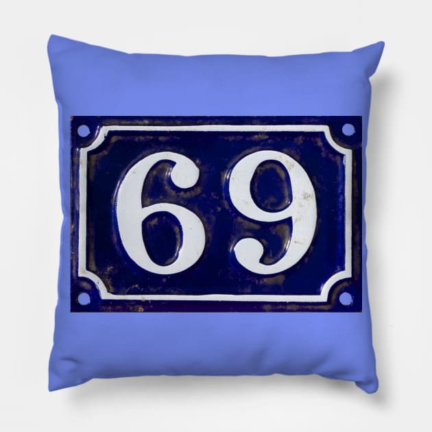 Number 69 Pillow by JonDelorme