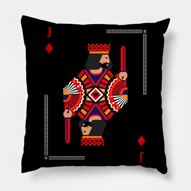 Jack of Diamonds - Poker Card Design Pillow by BB Funny Store