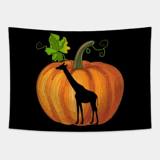 Giraffe in pumpkin Tapestry