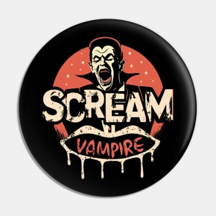 Vintage Halloween Vampire Scream Pin