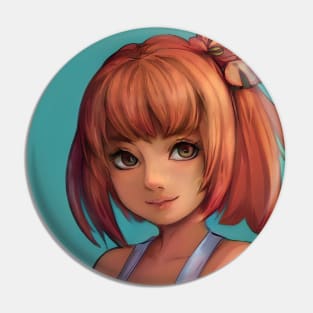 Cute Red Hair Anime Girl Pin