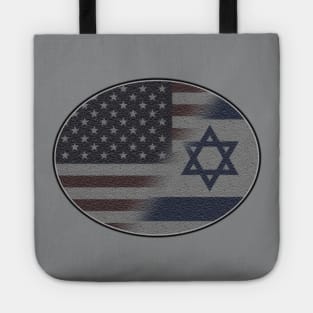 American and Israeli Flag Blended in Oval Tote