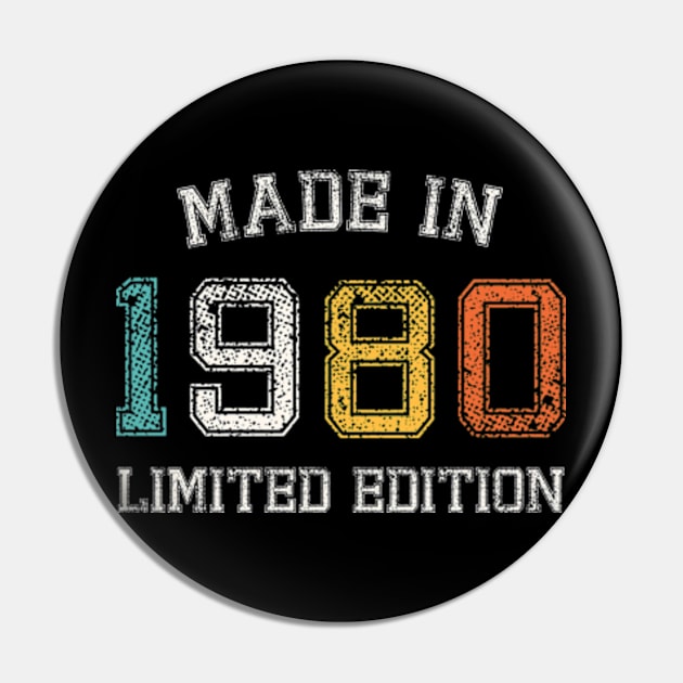 Born in 1980 Made in 1980 birth year Gift Pin by MinyMerch