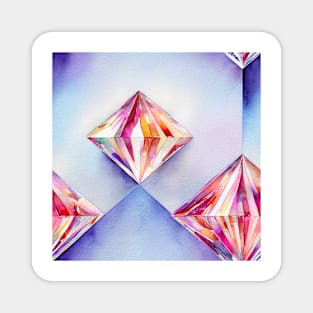 Watercolor diamond pattern Magnet