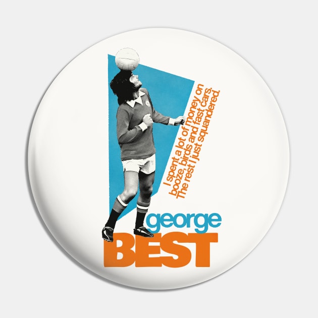 George Best - Retro Fan Artwork Pin by unknown_pleasures