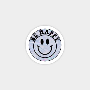 Be Happy Trippy Smiley Face Magnet