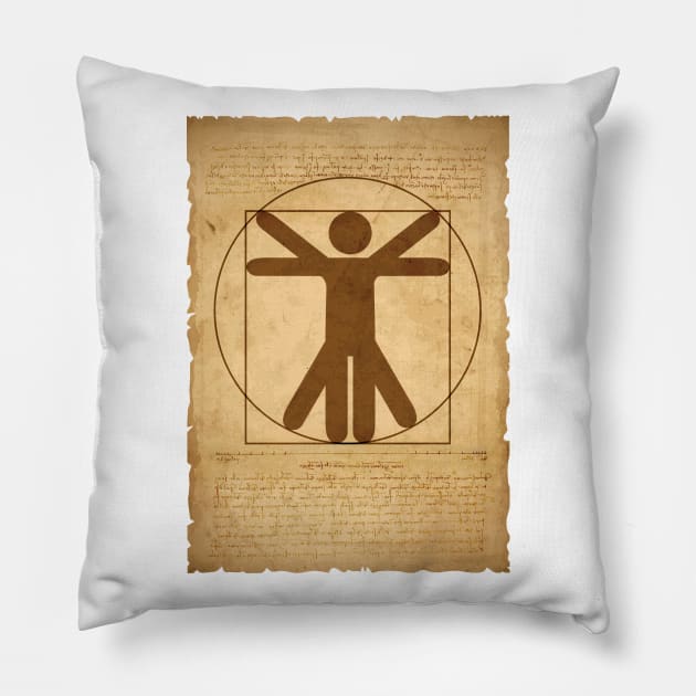 Vitruvian Stickman Pillow by Printadorable