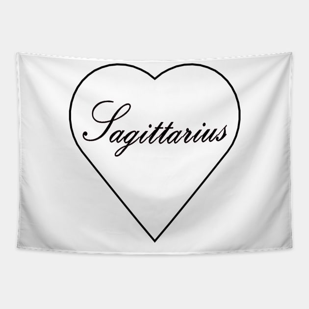 Sagittarius Zodiac Heart Tapestry by Steph Elle