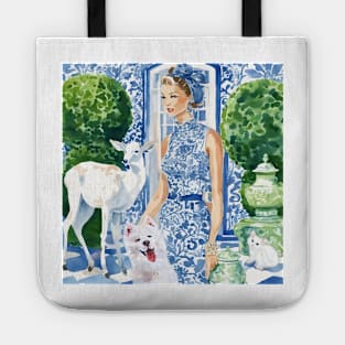 The world in blue and white Tote