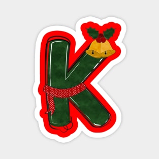 Letter K - Christmas Letter Magnet